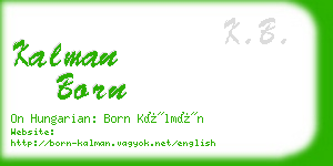 kalman born business card
